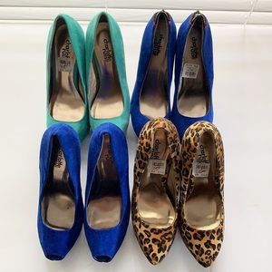 Four pair of Charlotte Russe platform heels size 6